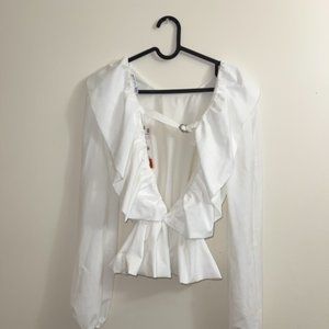 ZARA White Blouse Open Back